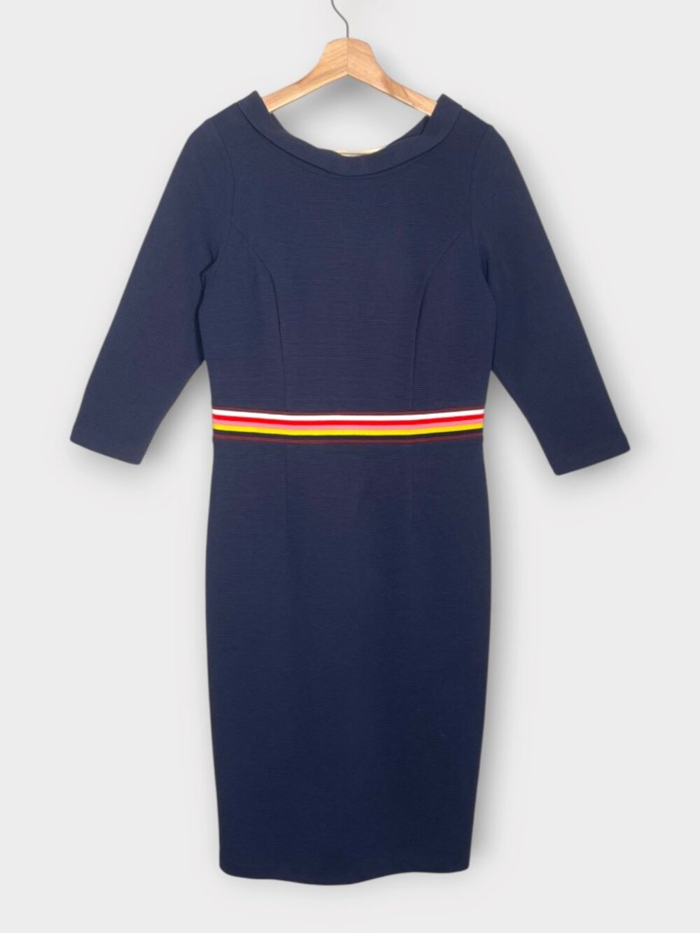 Boden Mia Ottoman Dress Sz 8 (US) Blue Career Preppy Classic